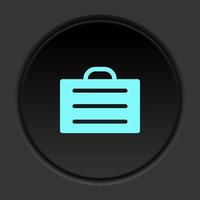 Round button icon, Business, clock, optimization. Button banner round, badge interface for application illustration on dark background vector