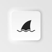 Sea, shark, business neumorphic style vector icon. Simple element illustration from UI concept. Sea, shark, business neumorphic style vector icon. Finance concept vector illustration. .