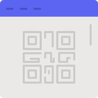 E-commerce QR code, web site, page color vector icon.