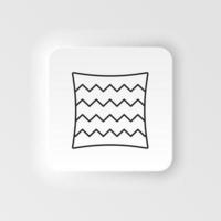 Bedding, cushion icon. Simple element illustration natural concept. Bedding, cushion icon. Neumorphic style vector icon on white background