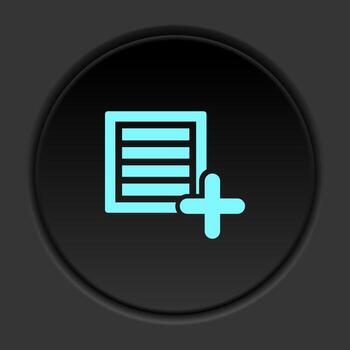 Round button icon, New, order, box. Button banner round, badge interface for application illustration on dark background vector