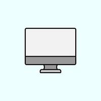 monitor, computer color vector icon, vector illustration on dark background