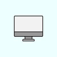 monitor, computer color vector icon, vector illustration on dark background