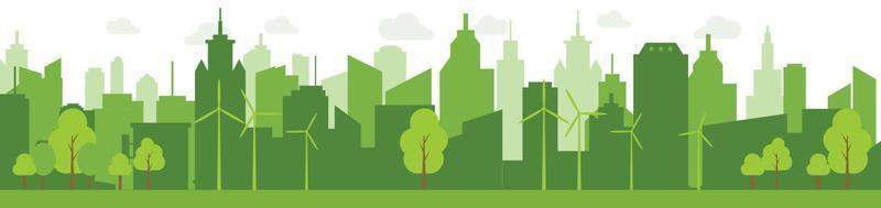 verde ciudades ayuda el mundo con Respetuoso del medio ambiente concepto ideas.vector ilustración. vector