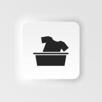 Washing clothes icon. Basket, clothes, laundry, washing washing clothes icon neumorphic style neumorphic style vector icon .