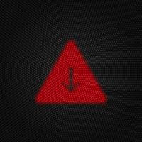 Arrow, down, pyramid vector Light red color retro style vector icon on white background