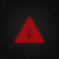 Arrow, down, pyramid vector Light red color retro style vector icon on white background