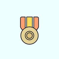 medal, prize color vector icon, vector illustration on dark background