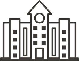 Building, outline, icon - Building vector icon on white background