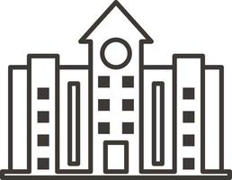 Building, outline, icon - Building vector icon on white background