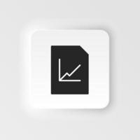 Chart, data, file neumorphic style vector icon. Simple element illustration from UI concept. Chart, data, file neumorphic style vector icon. Finance concept vector illustration. .