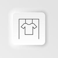 ropa, algodón camisa icono. sencillo elemento ilustración natural concepto. ropa, algodón camisa, colgado camisa icono. neumorfo estilo vector icono en blanco antecedentes