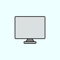 monitor, computer color vector icon, vector illustration on dark background