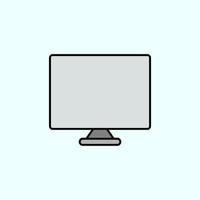 monitor, computer color vector icon, vector illustration on dark background