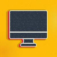 monitor, computer pop art, retro icon. Vector illustration of pop art style on retro background