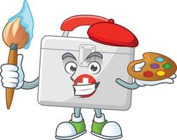 First aid kit Cartoon character vector