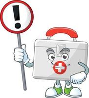 First aid kit Cartoon character vector