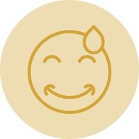 Grin Beam Sweat Vector Icon Design