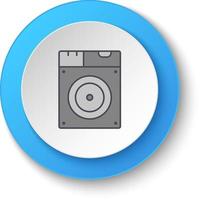 Round button for web icon. Disk, drive. Button banner round, badge interface for application illustration on white background vector