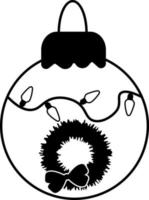 Tree ball line icon. Cristmas decoration vector illustration isolated on white. Tree globe outline style design, designed for web and app. Vector illustration