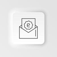 E-commerce neumorphic style vector icon mail, discount, letter outline vector icon icon set