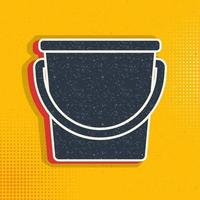 bucket, ice bucket pop art, retro icon. Vector illustration of pop art style on retro background