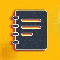 jotter, notebook pop art, retro icon. Vector illustration of pop art style on retro background