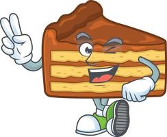 Chocolate slice cake Cartoon character vector