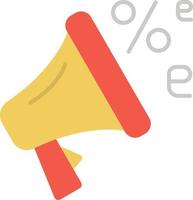 E-commerce megaphone, speaker, discount color vector icon.