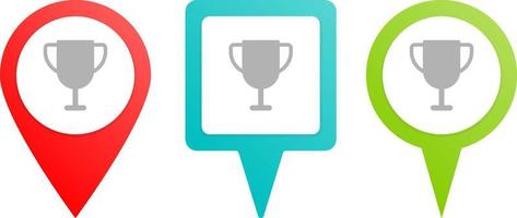 award, reward. Multicolor pin vector icon, diferent type map and navigation point. on white background