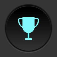 Round button icon, award, reward. Button banner round, badge interface for application illustration on dark background vector