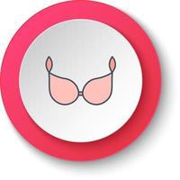 Round button for web icon, Bra female wear. Button banner round, badge interface for application illustration on white background vector