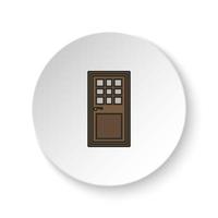 Round button for web icon, Door, icon. Button banner round, badge interface for application illustration on white background vector