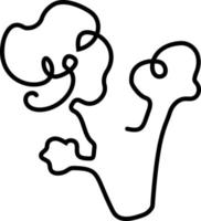 continuous single drawn one line broccoli vegetables hand-drawn picture silhouette. Line art. doodle. vector