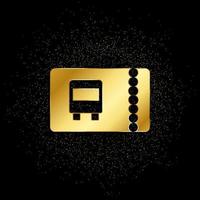 auto, transporte, boleto oro icono. vector ilustración de dorado partícula antecedentes. oro icono