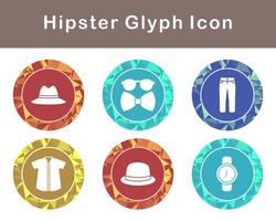 hipster vector icono conjunto