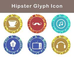 hipster vector icono conjunto