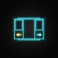 Door, open, icon neon icon. Blue and yellow neon vector icon. Transparent background