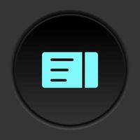 Round button icon, Box, product, remove. Button banner round, badge interface for application illustration on dark background vector