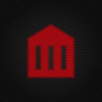 Bank, building, business vector Light red color retro style vector icon on white background