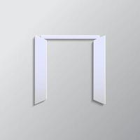 puerta, abierto, icono papel estilo. gris color vector fondo- papel estilo vector icono