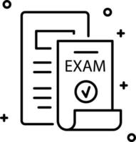 Exam vector icon on transparent background. Outline Exam vector icon.