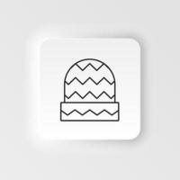 Cap, hat icon. Simple element illustration natural concept. Cap, hat icon. Neumorphic style vector icon on white background