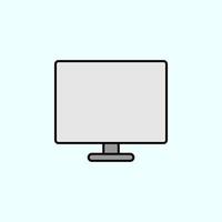 monitor, computer color vector icon, vector illustration on dark background