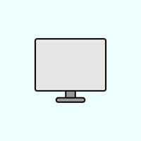 monitor, computer color vector icon, vector illustration on dark background