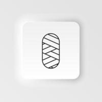 Textile thread, thread wool icon. Simple element illustration natural concept. Textile thread, thread wool icon. Neumorphic style vector icon on white background