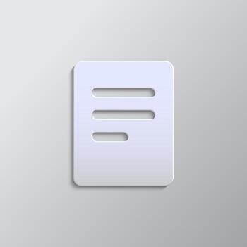 document paper style, iocn. Grey color vector background- Paper style vector icon.