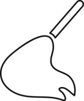 Line vector icon broom, mop. Outline vector icon on white background