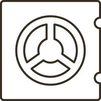 Line vector icon deposit, money, safe. Outline vector icon on white background