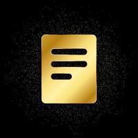 document gold icon. Vector illustration of golden particle background. isolated vector sign symbol - Education icon black background .